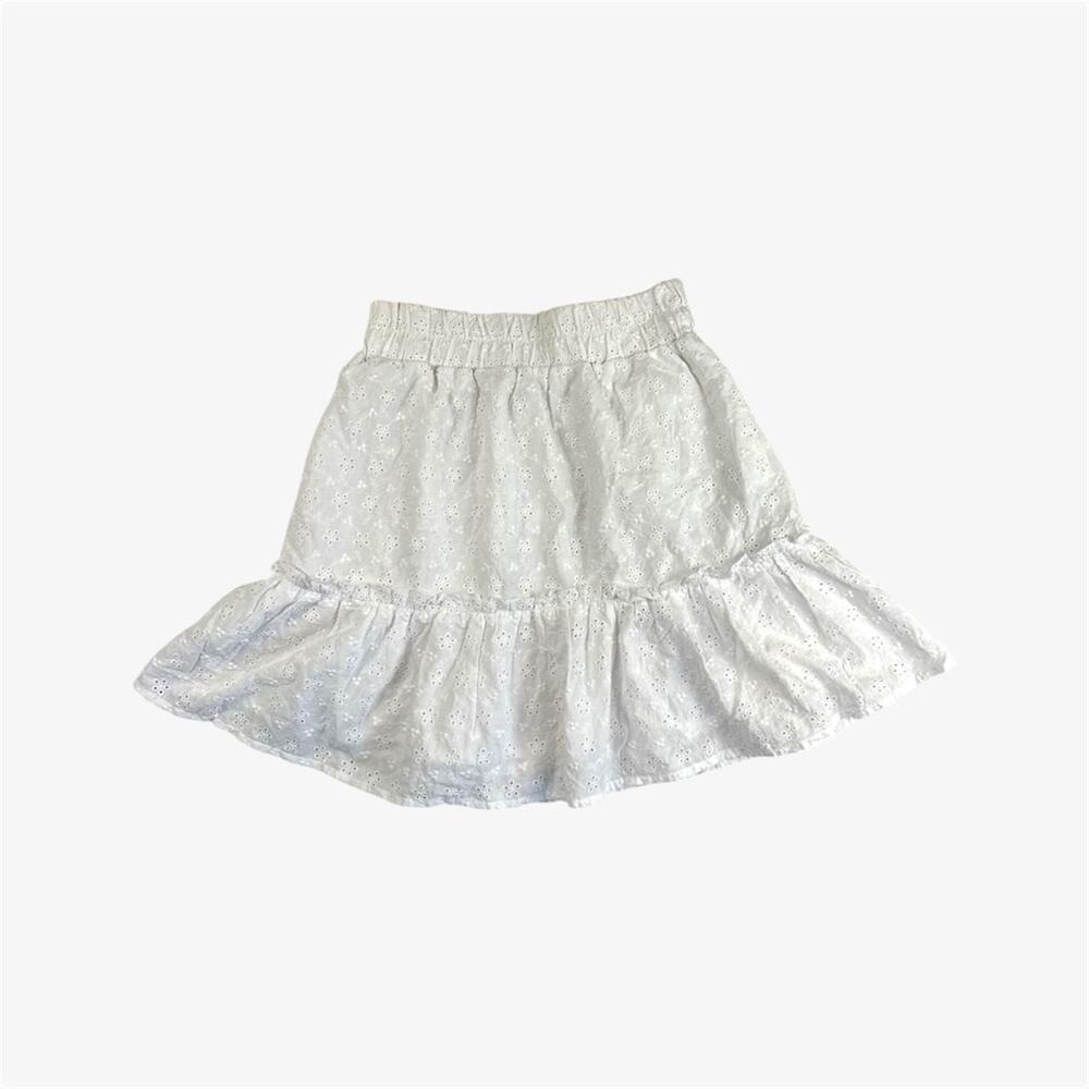 White eyelet tiered mini skirt with elastic waistband - size XS from FB Sister